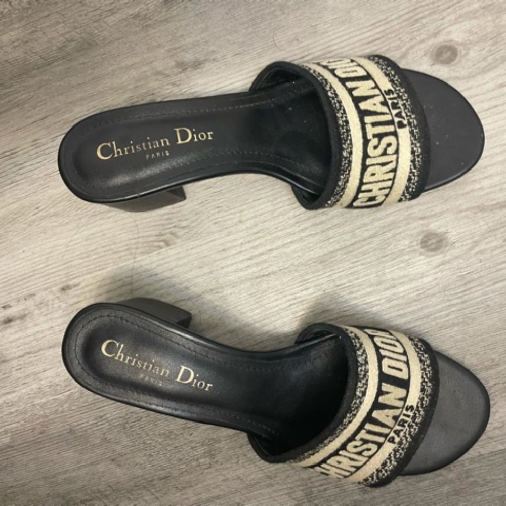DIOR Dway Heeled Slides Authentic